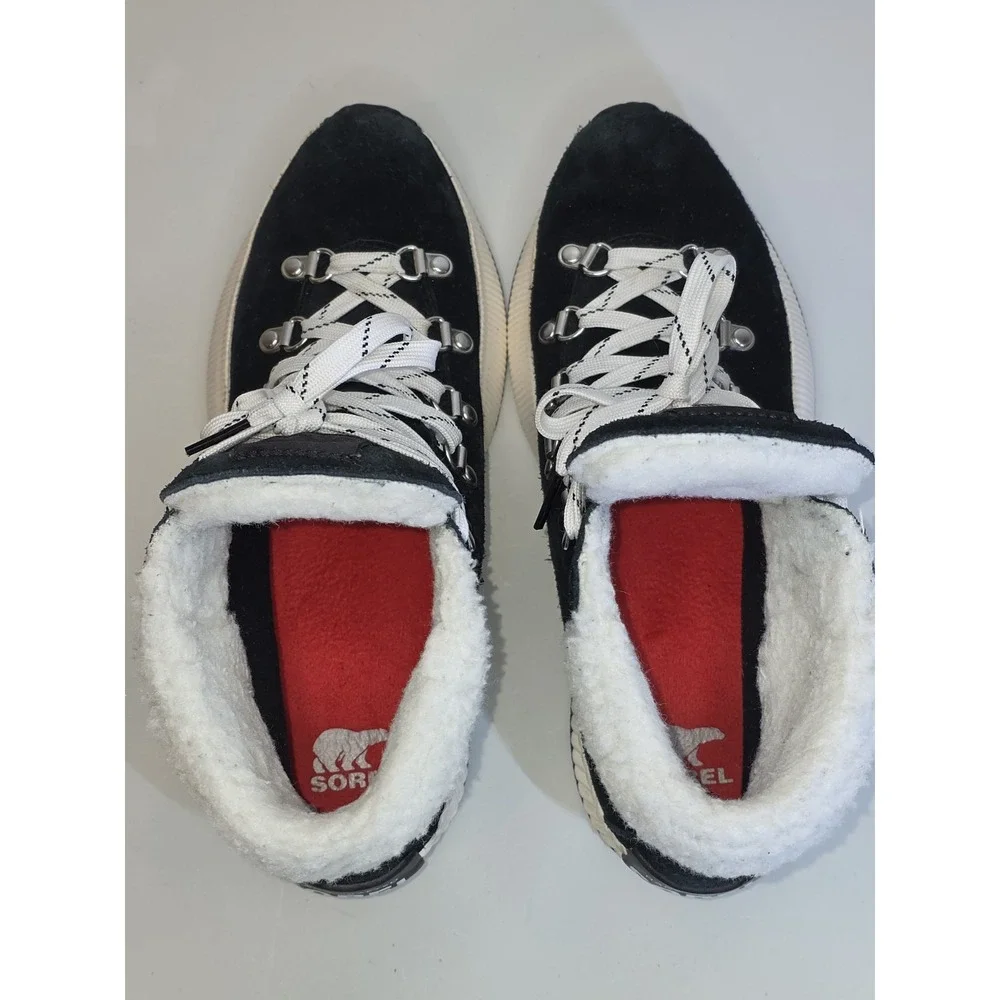 Sorel Boots Womens Size 9 Out N About Plus Conquest Black White Faux Fur Snow